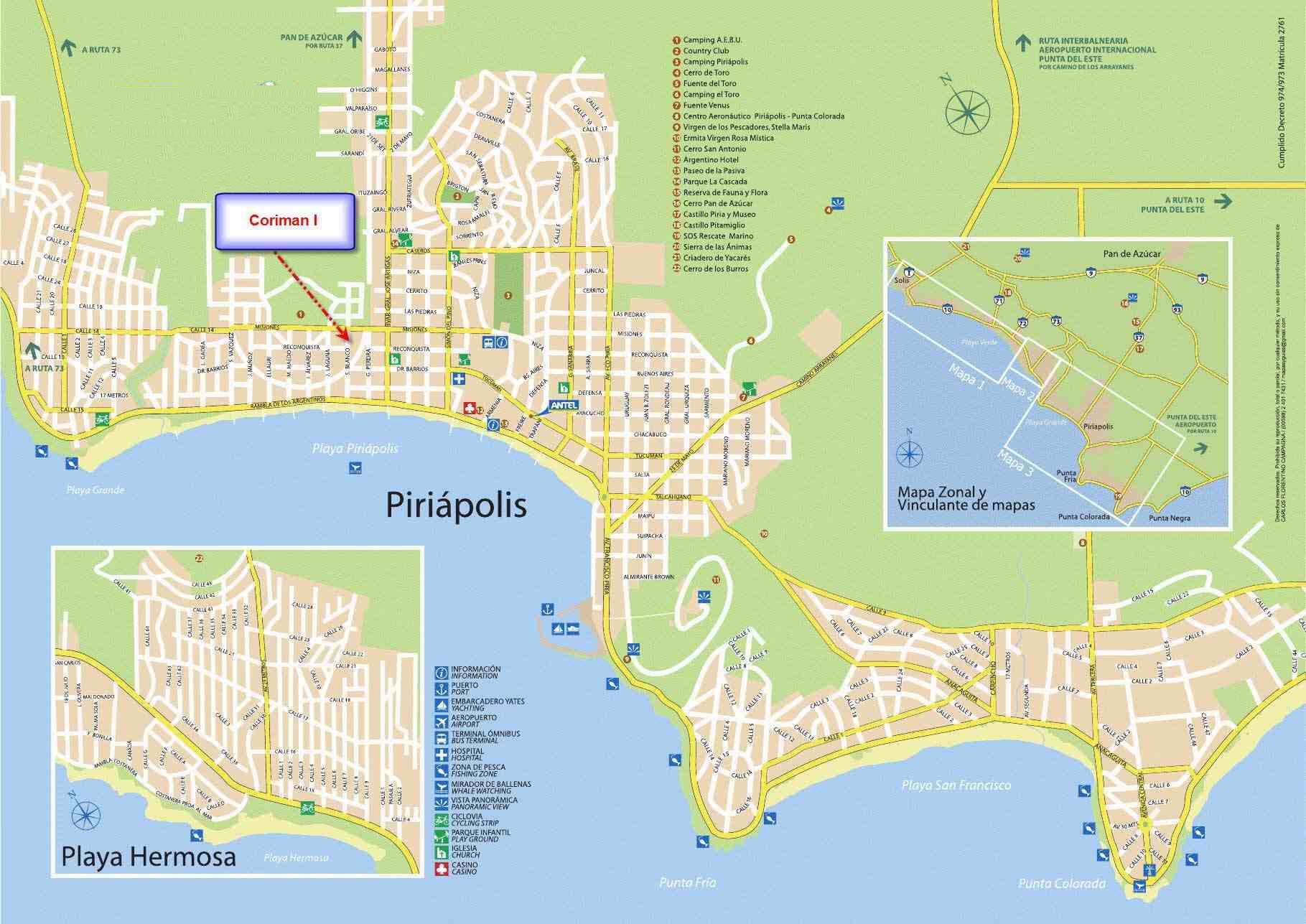 Mapa de Piriapolis - Coriman I